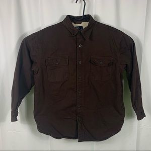 Men’s Cold Storage Barn Chore Jacket Sherpa Lined Size L Brown Canvas